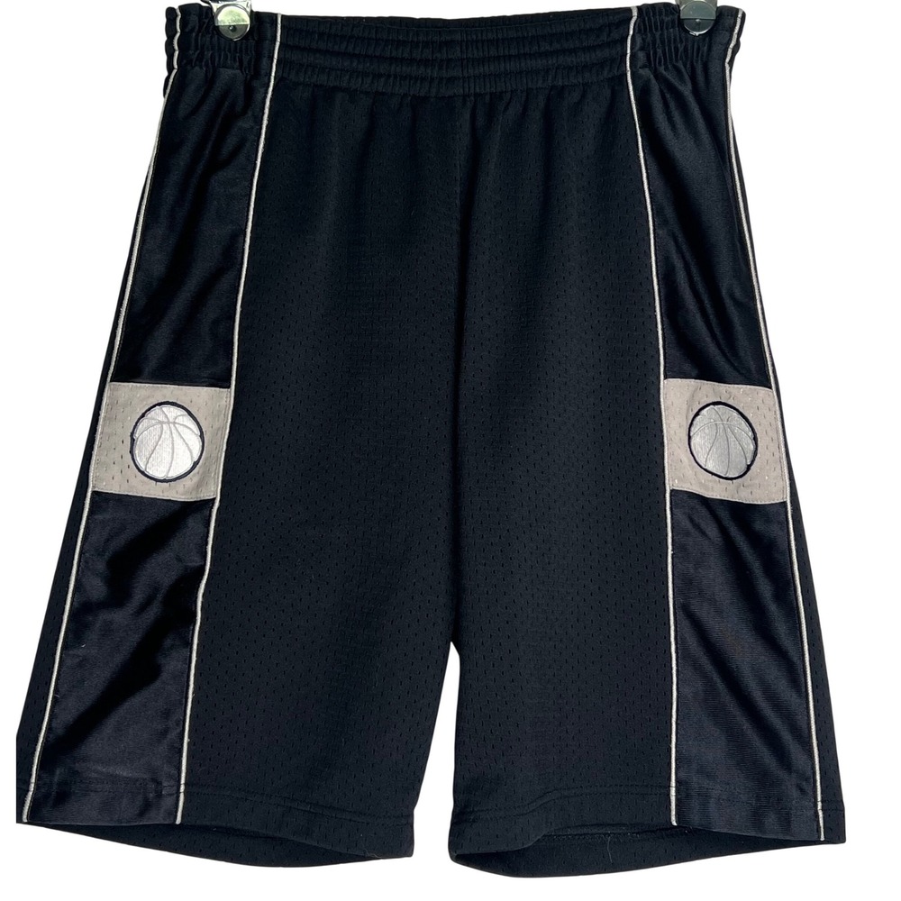 Steve & Barrys Mens Basketball Shorts Black Mesh Athletic‎ Side Stripe Small